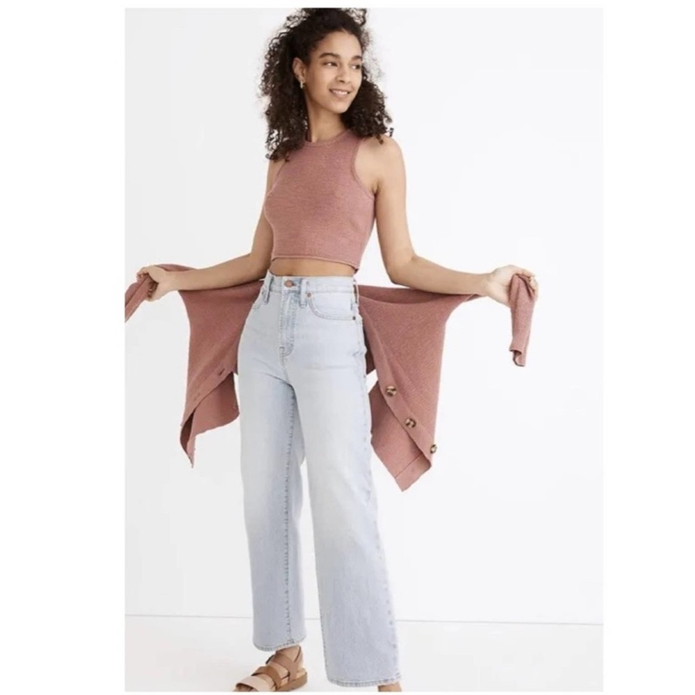 Madewell The Perfect Vintage Wide-Leg Crop Jeans high waisted